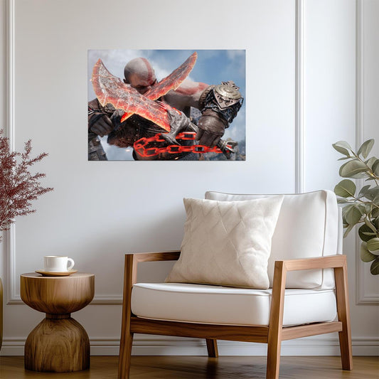 God of War Ragnarök Kratos Blades of Chaos | Action Combat Poster | Spartan Warrior Art - Video Games Poster