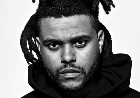 The Weeknd B&W Close Up | Dreadlocks Hairstyle Portrait | R&B Singer Poster - Music Poster