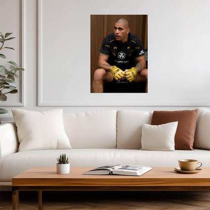 Alex Pereira with UFC Champion Gloves | MMA Fighter Poster | Combat Sports Legend Art - Sports Poster