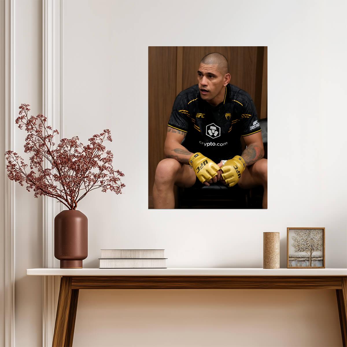 Alex Pereira with UFC Champion Gloves | MMA Fighter Poster | Combat Sports Legend Art - Sports Poster