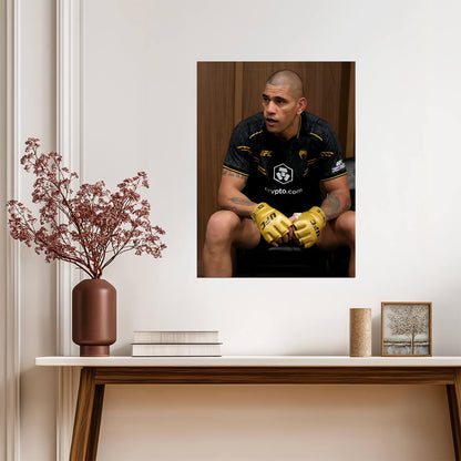 Alex Pereira with UFC Champion Gloves | MMA Fighter Poster | Combat Sports Legend Art - Sports Poster