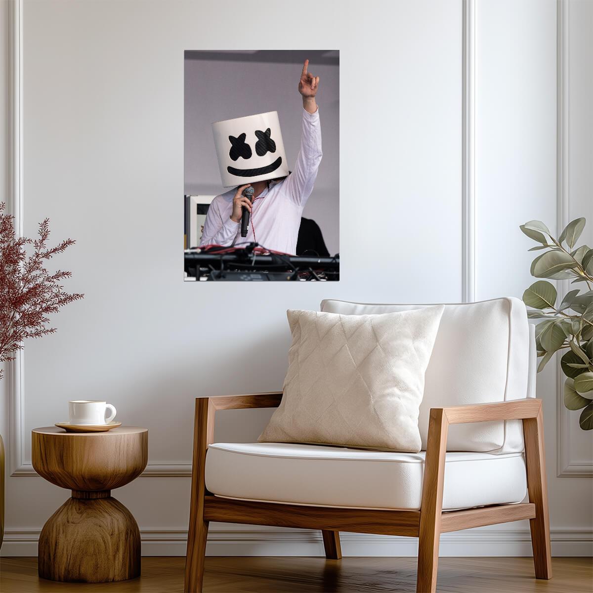 Marshmello Hand Raised | DJ Live Performance Photo | Electronic Music Poster - Music Poster