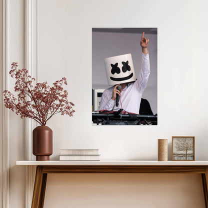 Marshmello Hand Raised | DJ Live Performance Photo | Electronic Music Poster - Music Poster