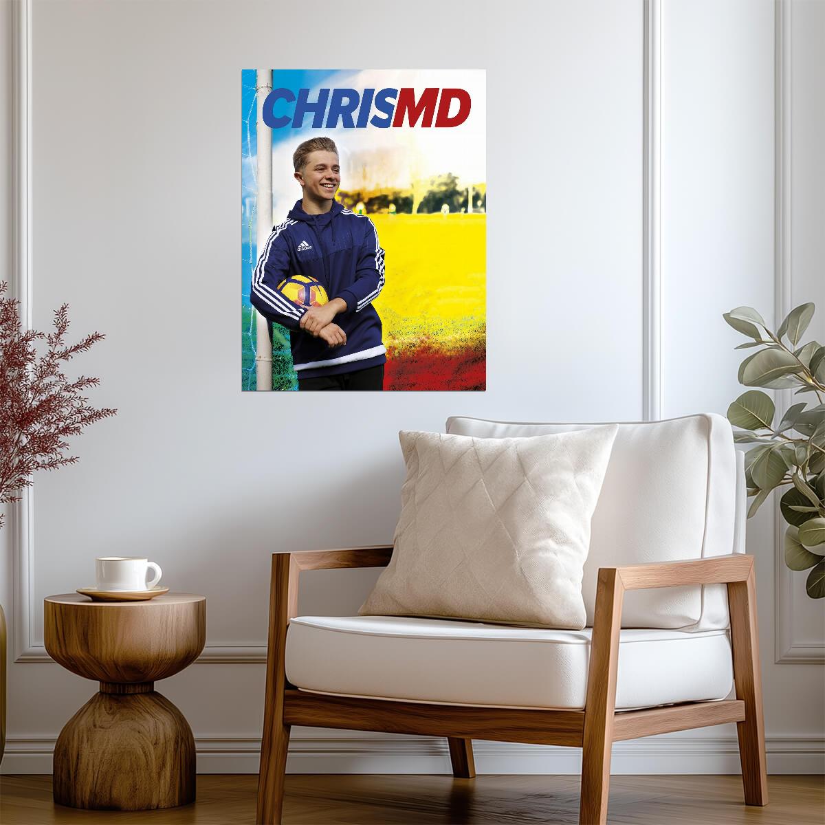 ChrisMD Football YouTuber | Sports Poster | Gift for Soccer Fan - Celebrities Poster