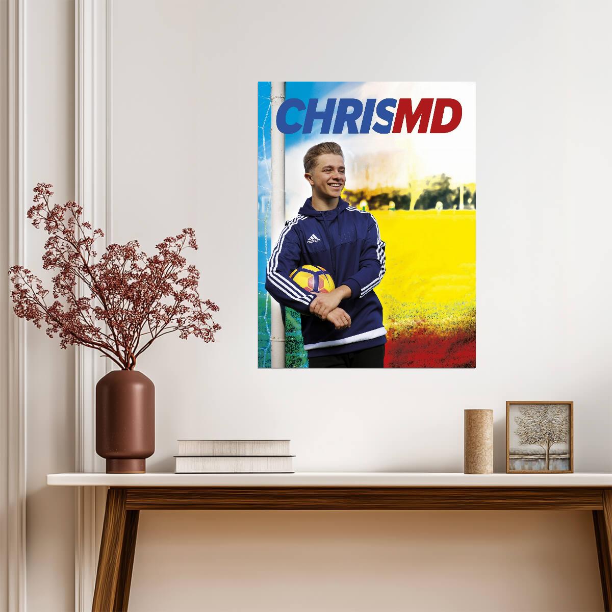 ChrisMD Football YouTuber | Sports Poster | Gift for Soccer Fan - Celebrities Poster