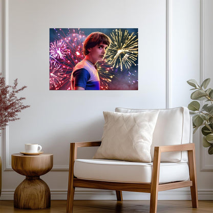 Stranger Things Will Byers | Season 3 Fireworks Background | 80s Sci-Fi Series Poster - Movies & TV Poster