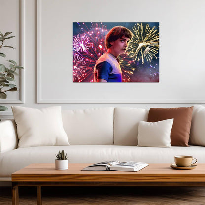 Stranger Things Will Byers | Season 3 Fireworks Background | 80s Sci-Fi Series Poster - Movies & TV Poster