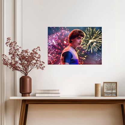 Stranger Things Will Byers | Season 3 Fireworks Background | 80s Sci-Fi Series Poster - Movies & TV Poster