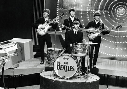 The Beatles Live On Stage | Classic B&W Band Performance | Rock and Roll Poster - Music Poster