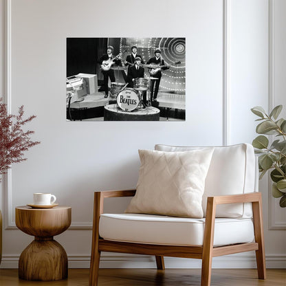 The Beatles Live On Stage | Classic B&W Band Performance | Rock and Roll Poster - Music Poster
