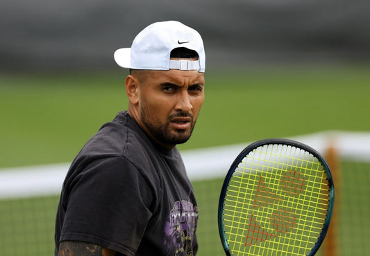 Nick Kyrgios On Court Portrait | Tennis Poster | Modern Sports Wall Art - Sports Poster