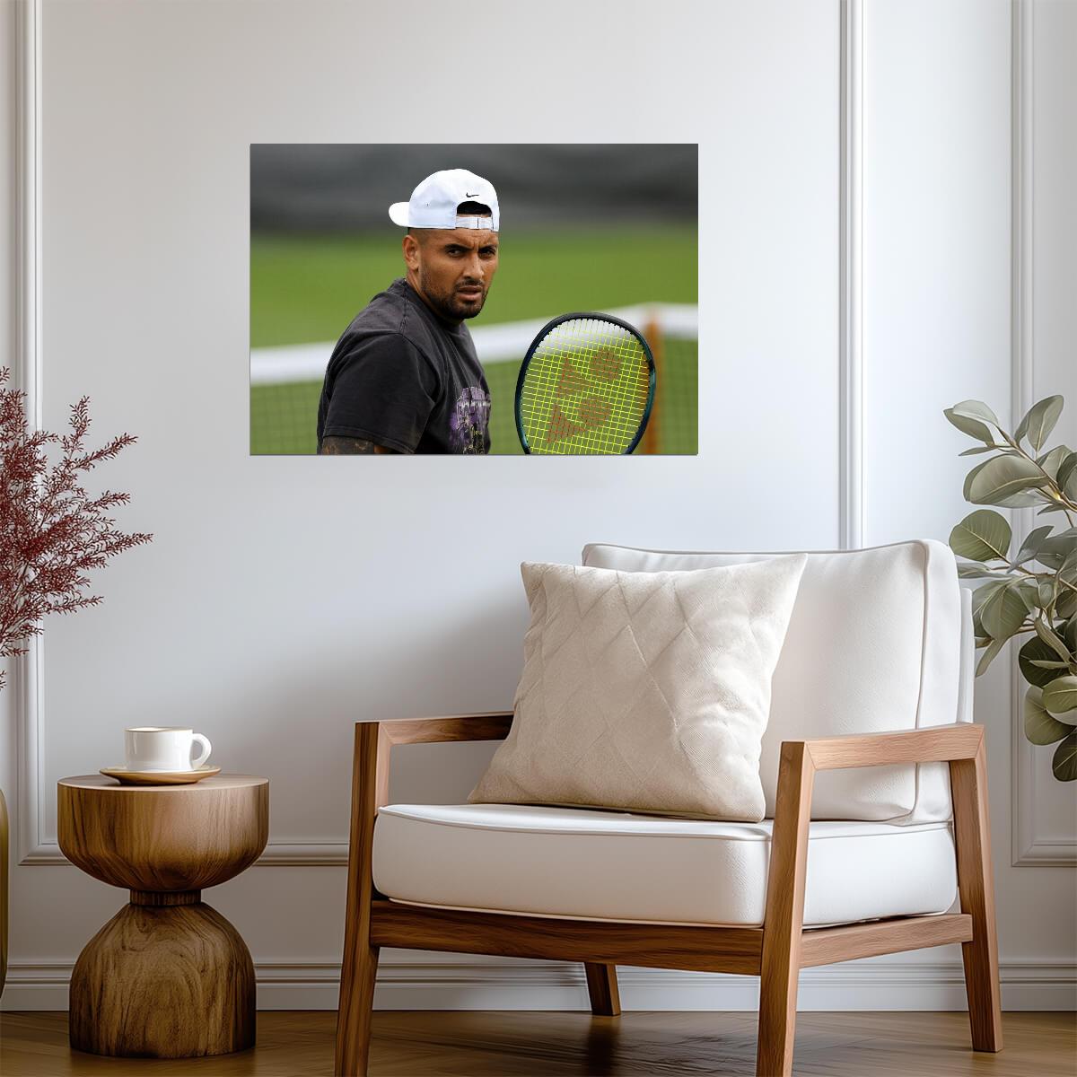 Nick Kyrgios On Court Portrait | Tennis Poster | Modern Sports Wall Art - Sports Poster