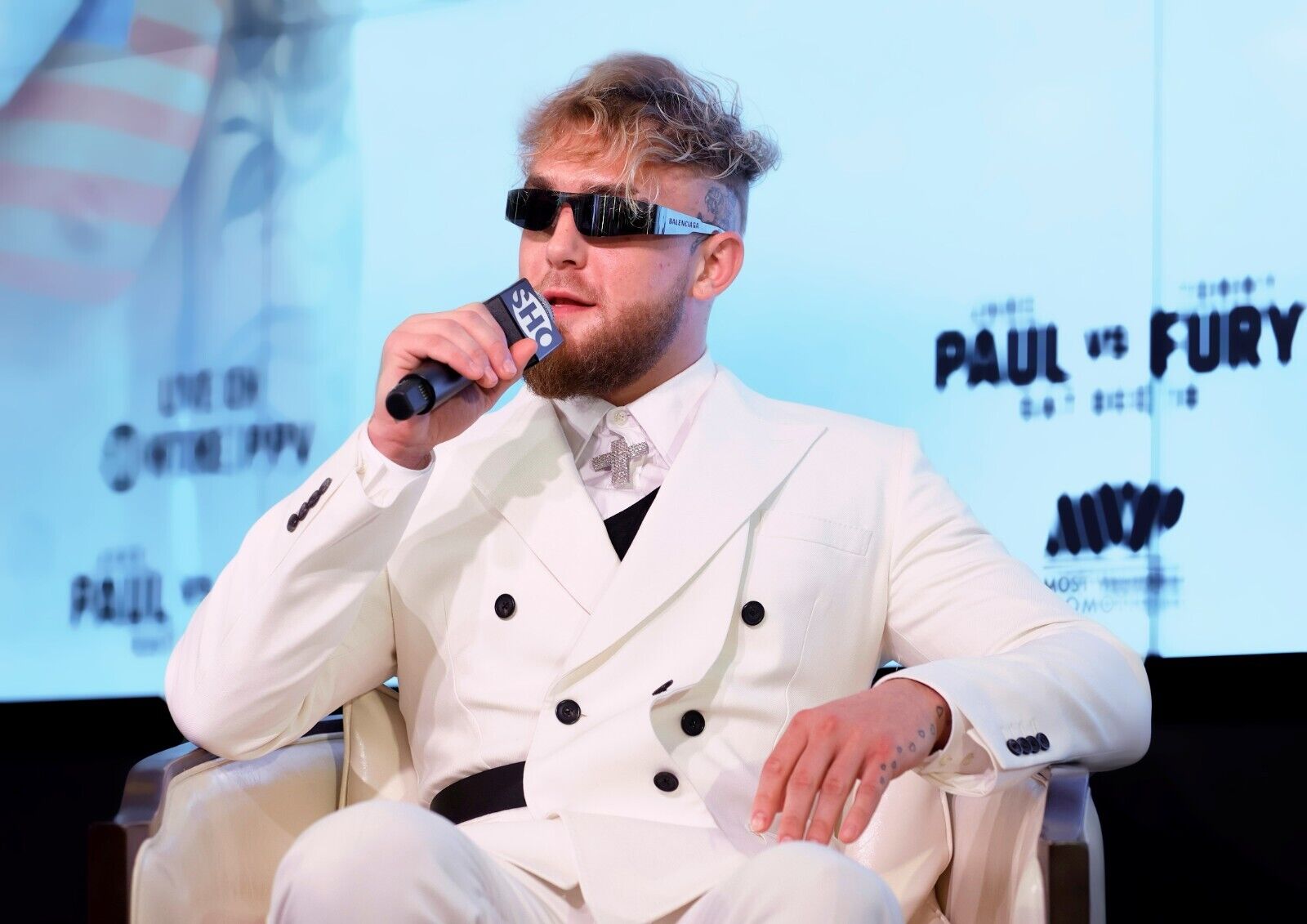 Jake Paul White Suit Press Conference | Boxing Poster | The Problem Child Art - Sports Poster
