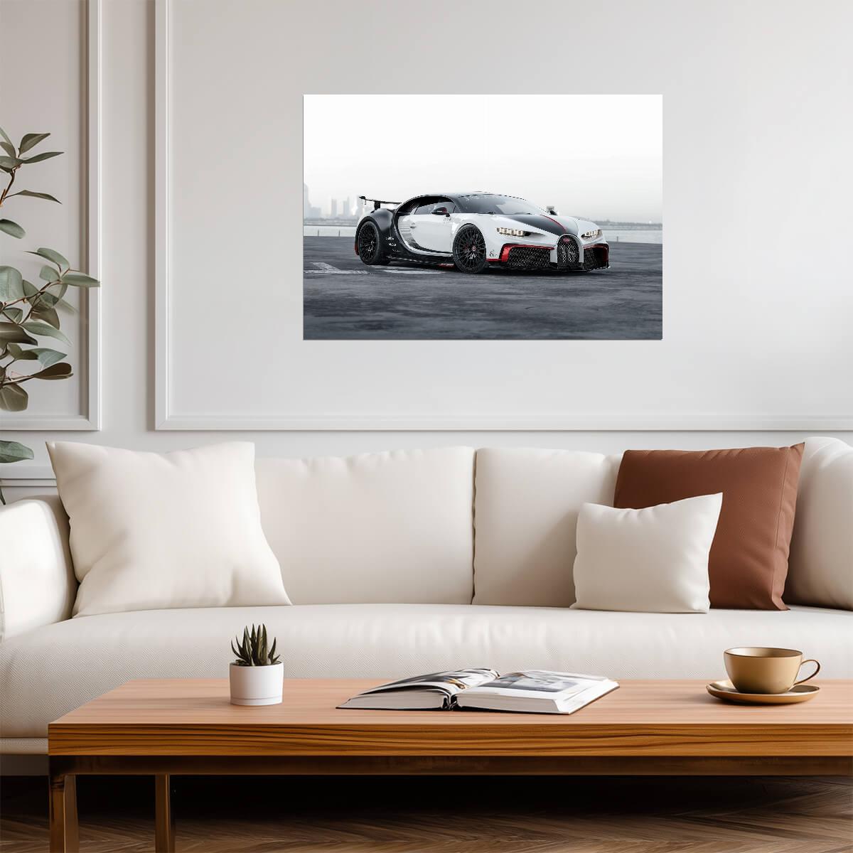 Bugatti Chiron Jacob & Co Edition | Custom Hypercar Poster | White & Black Supercar Art - Cars Poster