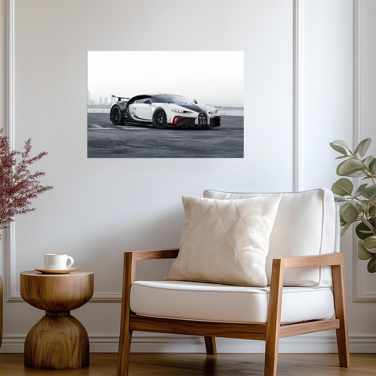 Bugatti Chiron Jacob & Co Edition | Custom Hypercar Poster | White & Black Supercar Art - Cars Poster