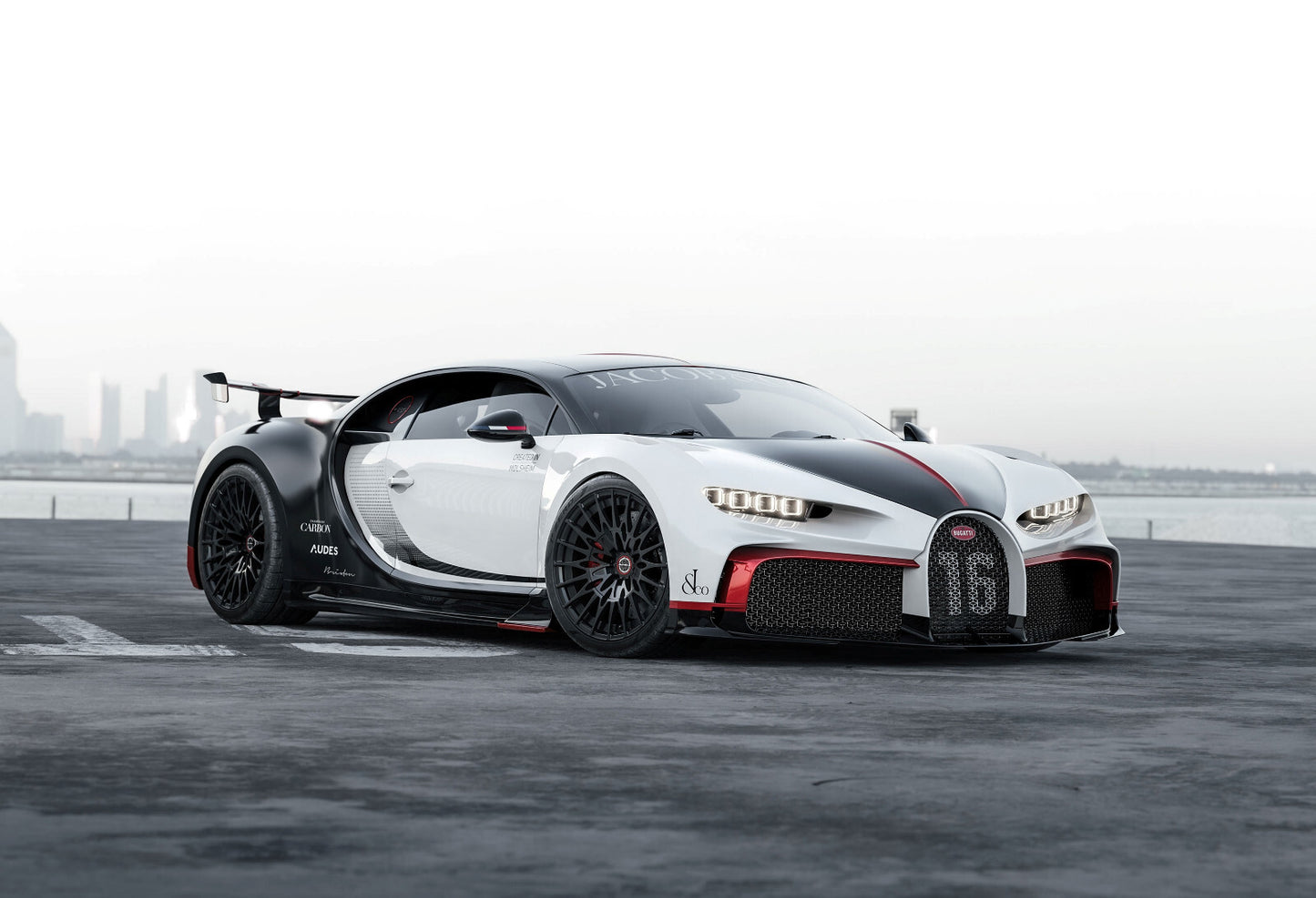 Bugatti Chiron Jacob & Co Edition | Custom Hypercar Poster | White & Black Supercar Art - Cars Poster