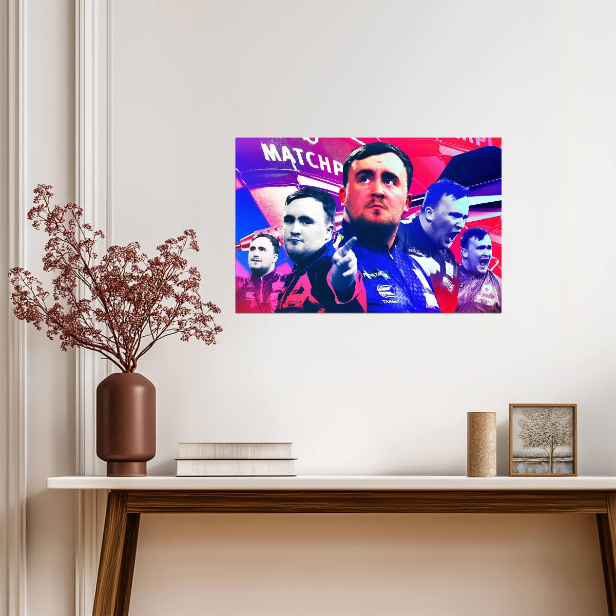 Luke Littler The Nuke | Professional Darts Sensation Poster | Dynamic Sports Collage Art - Sports Poster