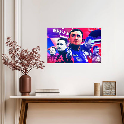 Luke Littler The Nuke | Professional Darts Sensation Poster | Dynamic Sports Collage Art - Sports Poster