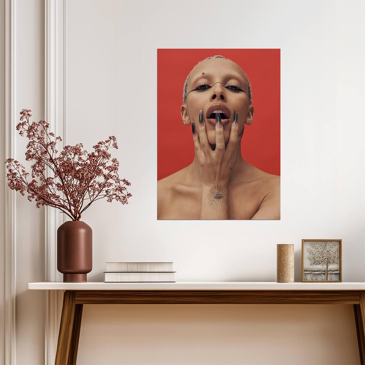 Doja Cat Scarlet Era Close Up | Abstract Makeup Poster | Music Star Wall Art - Music Poster