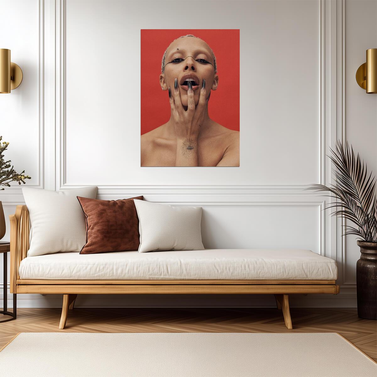 Doja Cat Scarlet Era Close Up | Abstract Makeup Poster | Music Star Wall Art - Music Poster