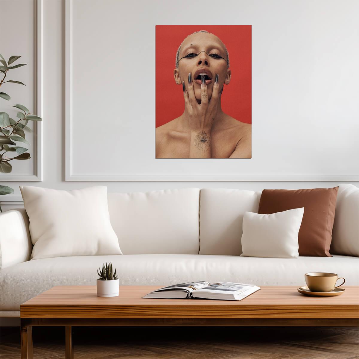 Doja Cat Scarlet Era Close Up | Abstract Makeup Poster | Music Star Wall Art - Music Poster