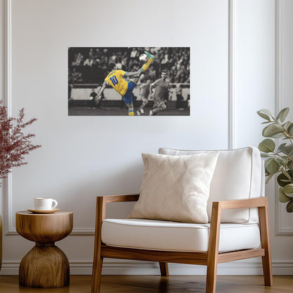Zlatan Ibrahimović Sweden | Soccer Legend Poster | Acrobatic Kick Color Splash Art - Sports Poster