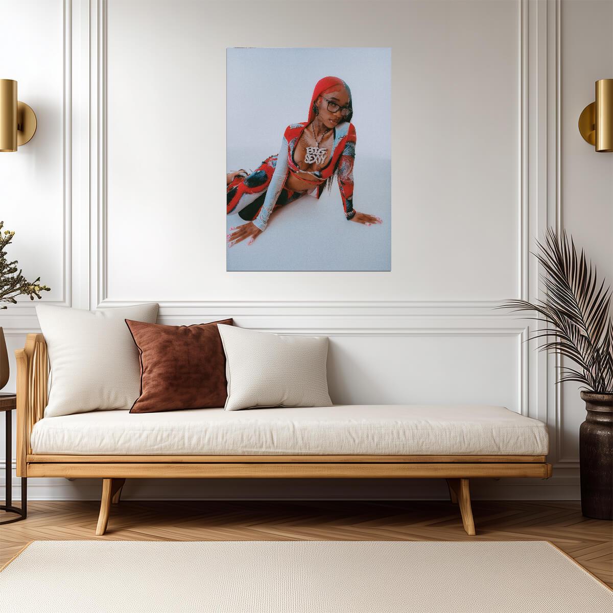 Sexyy Red Colorful Outfit | Hip Hop Star Poster | Music Celebrity Wall Art - Music Poster