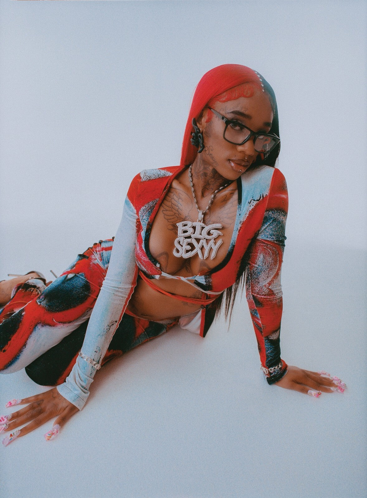 Sexyy Red Colorful Outfit | Hip Hop Star Poster | Music Celebrity Wall Art - Music Poster