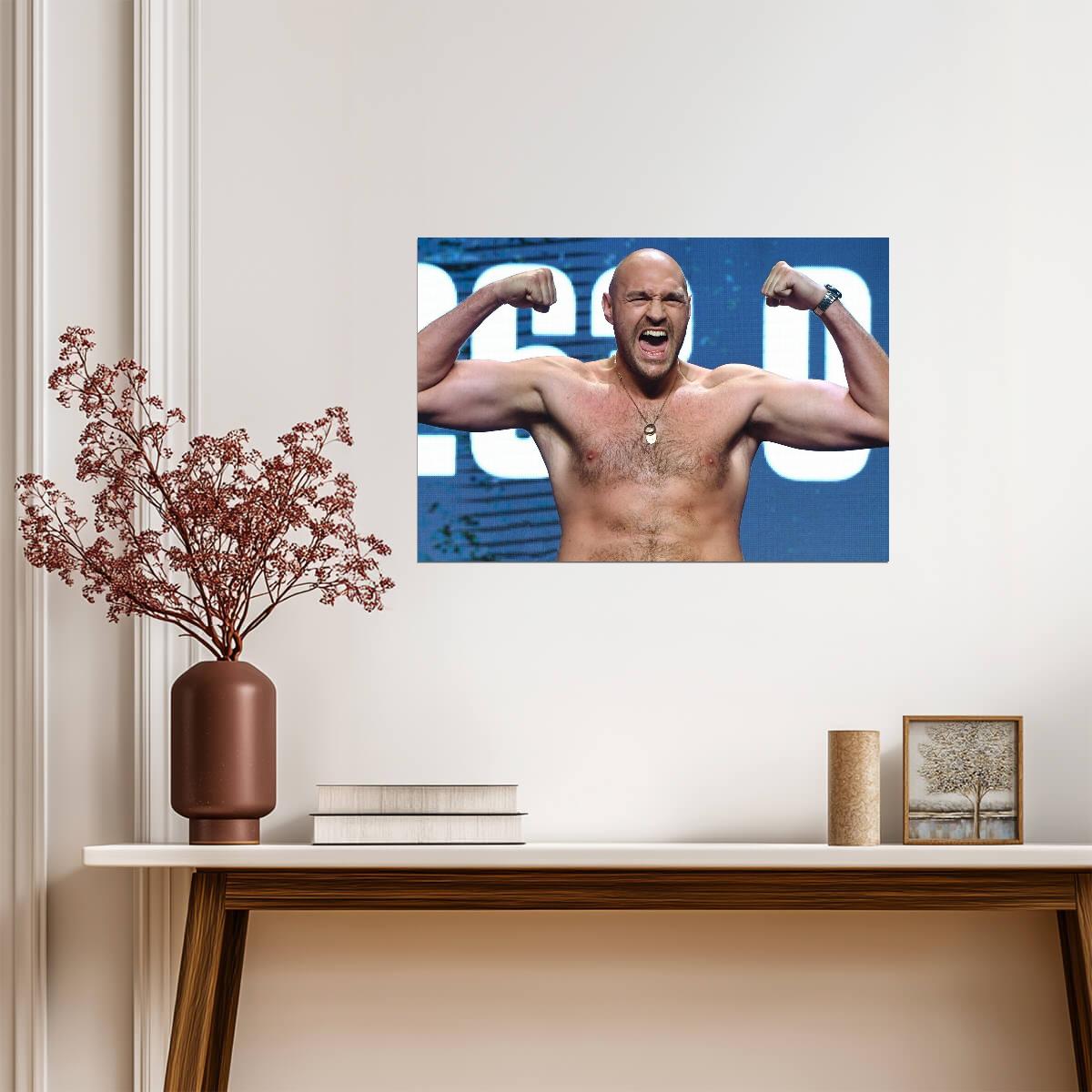 Tyson Fury The Gypsy King | Flexing Weigh-In Photo | Heavyweight Boxing Legend Poster - Sports Poster