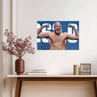 Tyson Fury The Gypsy King | Flexing Weigh-In Photo | Heavyweight Boxing Legend Poster - Sports Poster