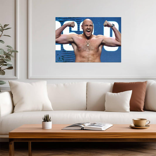 Tyson Fury The Gypsy King | Flexing Weigh-In Photo | Heavyweight Boxing Legend Poster - Sports Poster