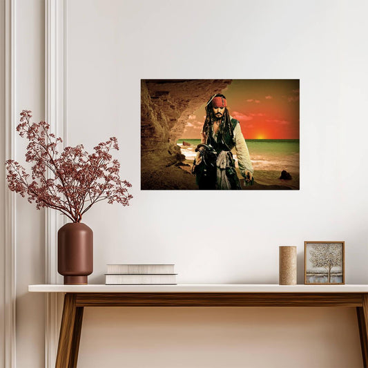 Pirates of the Caribbean Johnny Depp as Captain Jack Sparrow | Movie Poster | Adventure Film Wall Art - Movies & TV Poster