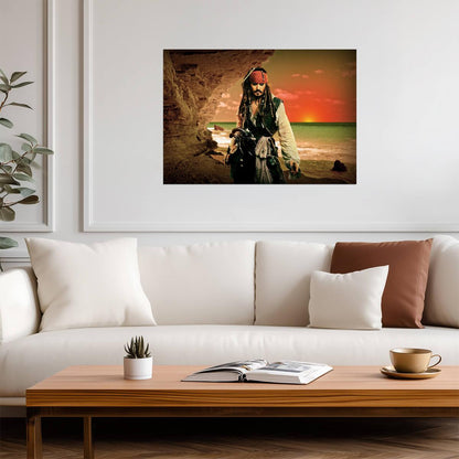 Pirates of the Caribbean Johnny Depp as Captain Jack Sparrow | Movie Poster | Adventure Film Wall Art - Movies & TV Poster