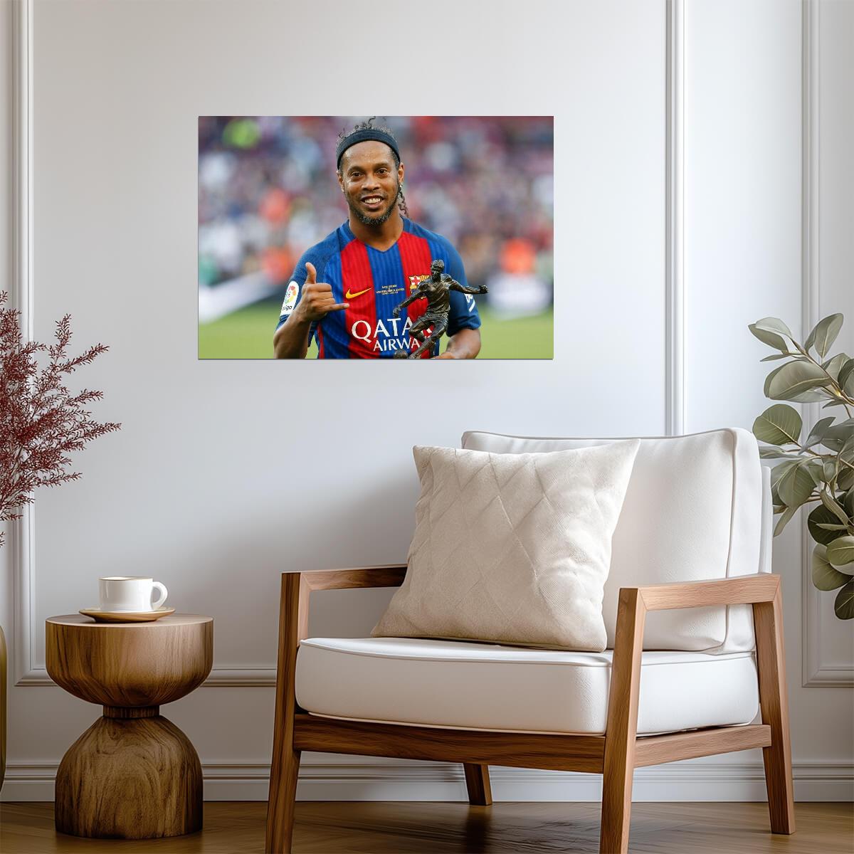 Ronaldinho Close Up Portrait | Barcelona Soccer Legend | Sports Poster - Sports Poster