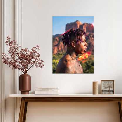 Nle Choppa Portrait | Street Photoshoot Poster | Hip Hop Star Wall Art - Music Poster