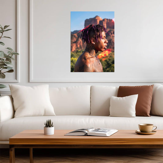 Nle Choppa Portrait | Street Photoshoot Poster | Hip Hop Star Wall Art - Music Poster