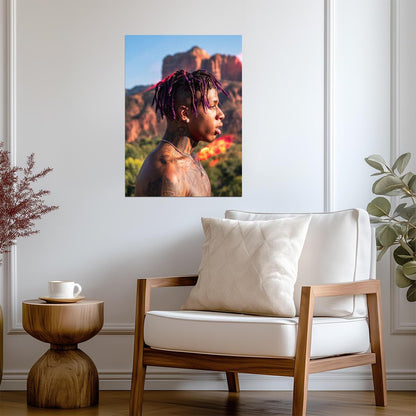 Nle Choppa Portrait | Street Photoshoot Poster | Hip Hop Star Wall Art - Music Poster