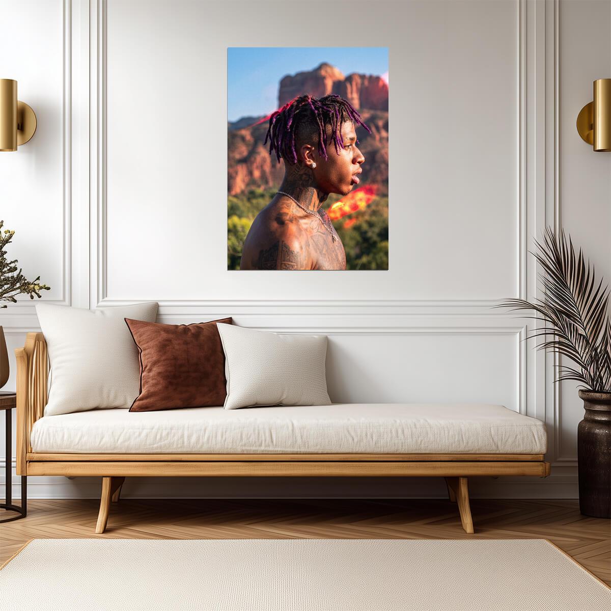 Nle Choppa Portrait | Street Photoshoot Poster | Hip Hop Star Wall Art - Music Poster