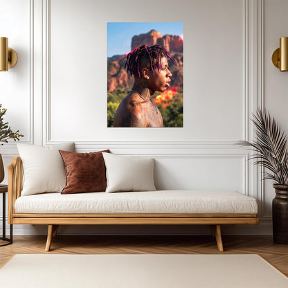 Nle Choppa Portrait | Street Photoshoot Poster | Hip Hop Star Wall Art - Music Poster