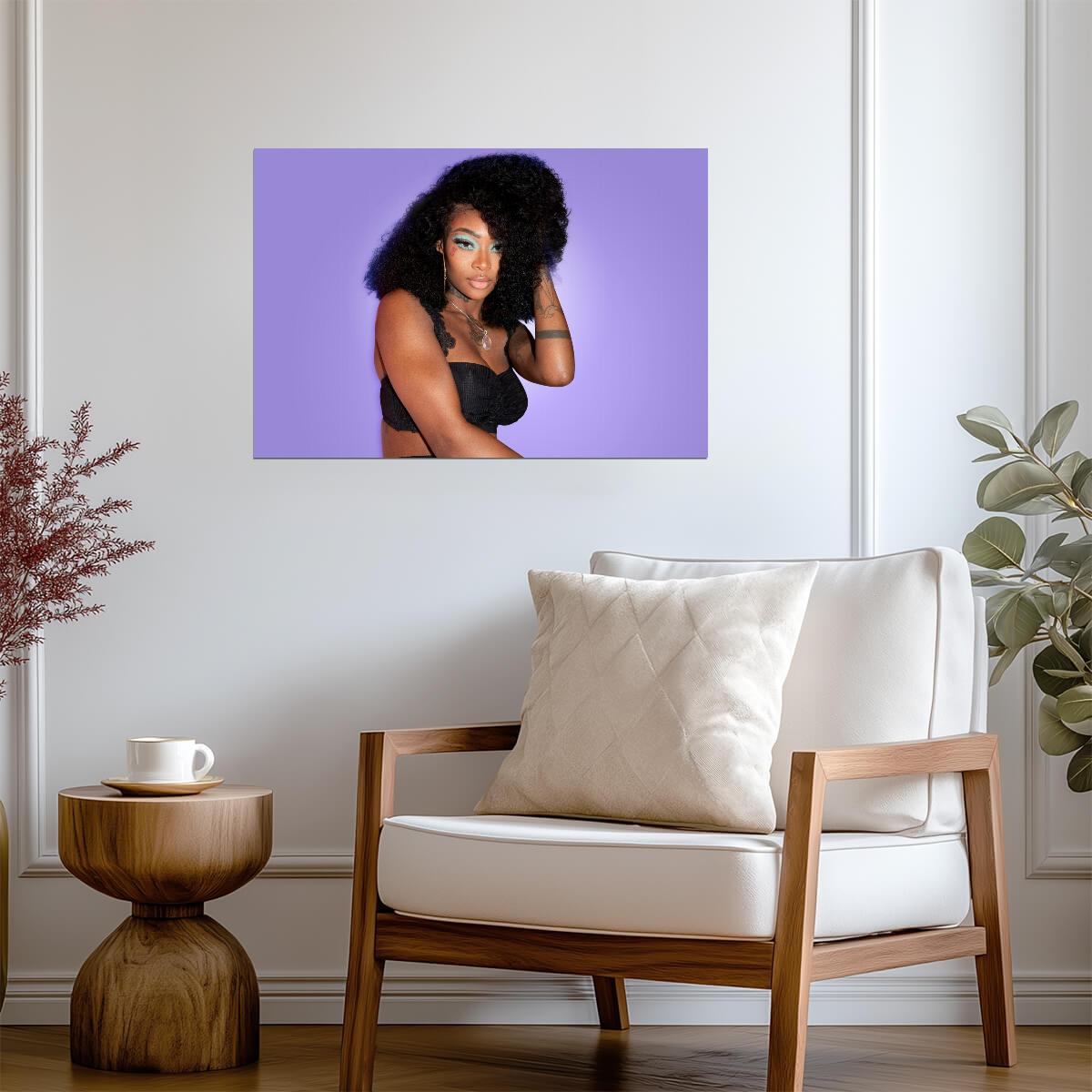 Summer Walker Blue Eyeshadow | Studio Portrait Photography | R&B Singer Poster - Music Poster
