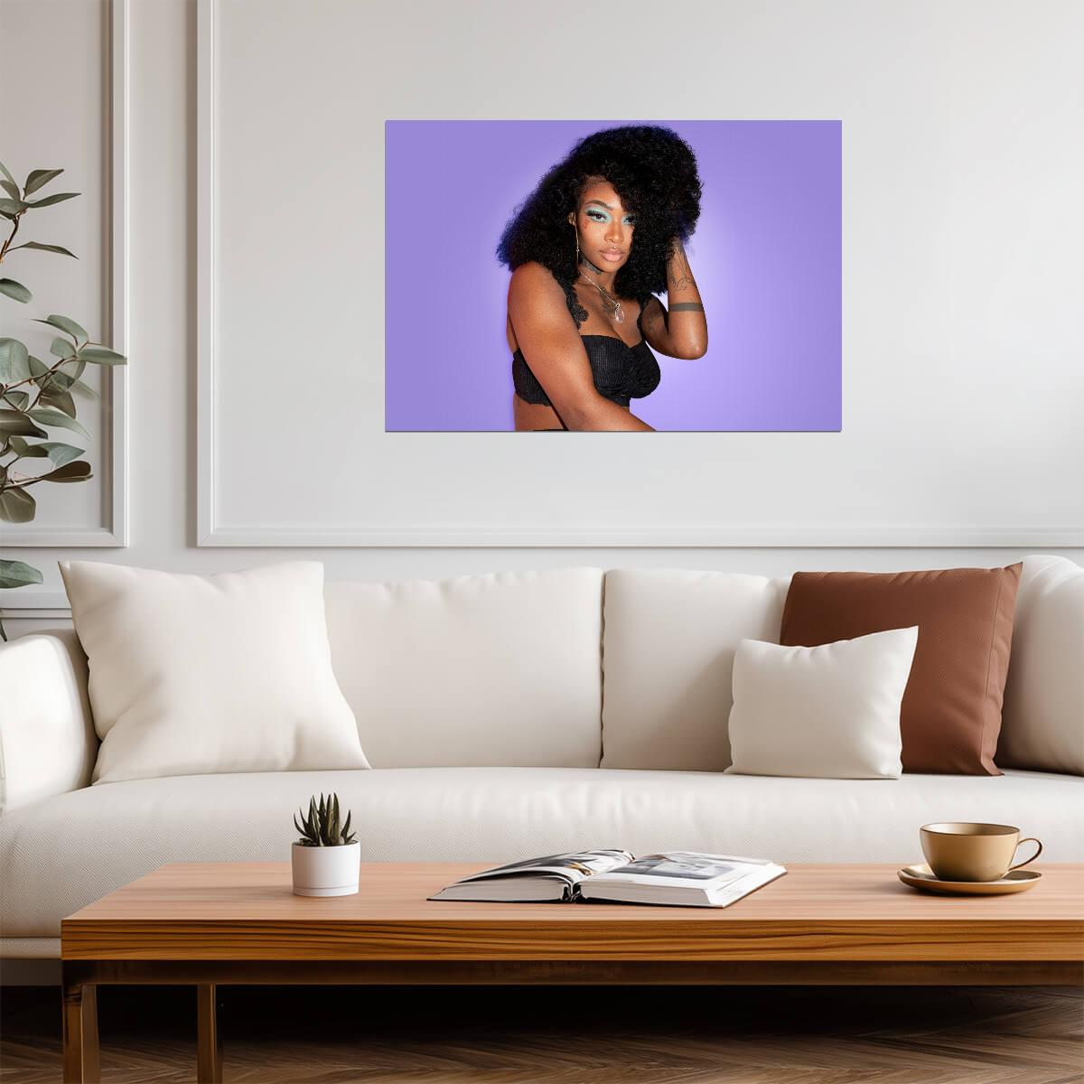 Summer Walker Blue Eyeshadow | Studio Portrait Photography | R&B Singer Poster - Music Poster