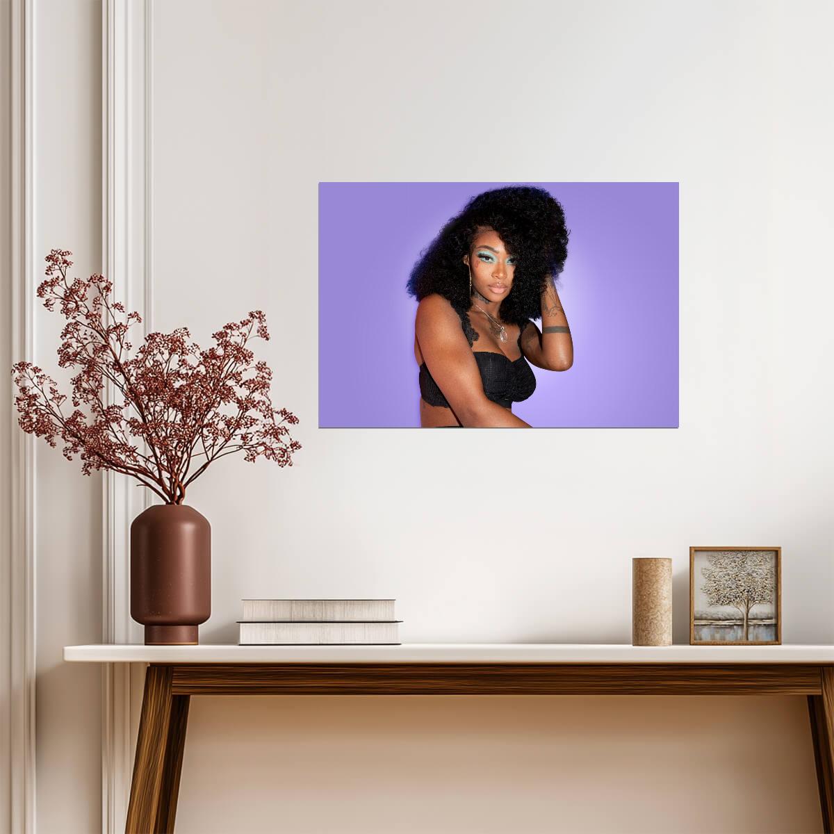 Summer Walker Blue Eyeshadow | Studio Portrait Photography | R&B Singer Poster - Music Poster