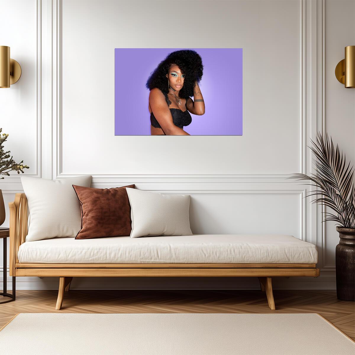 Summer Walker Blue Eyeshadow | Studio Portrait Photography | R&B Singer Poster - Music Poster