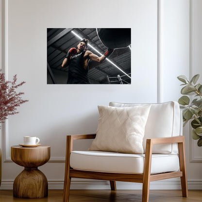 Ryan Garcia Heavy Bag Workout | Boxing Motivation Poster | Gym Wall Art for Fans - Sports Poster
