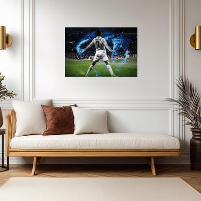 Cristiano Ronaldo Real Madrid | CR7 From Behind Poster | Soccer Legend Wall Art - Sports Poster