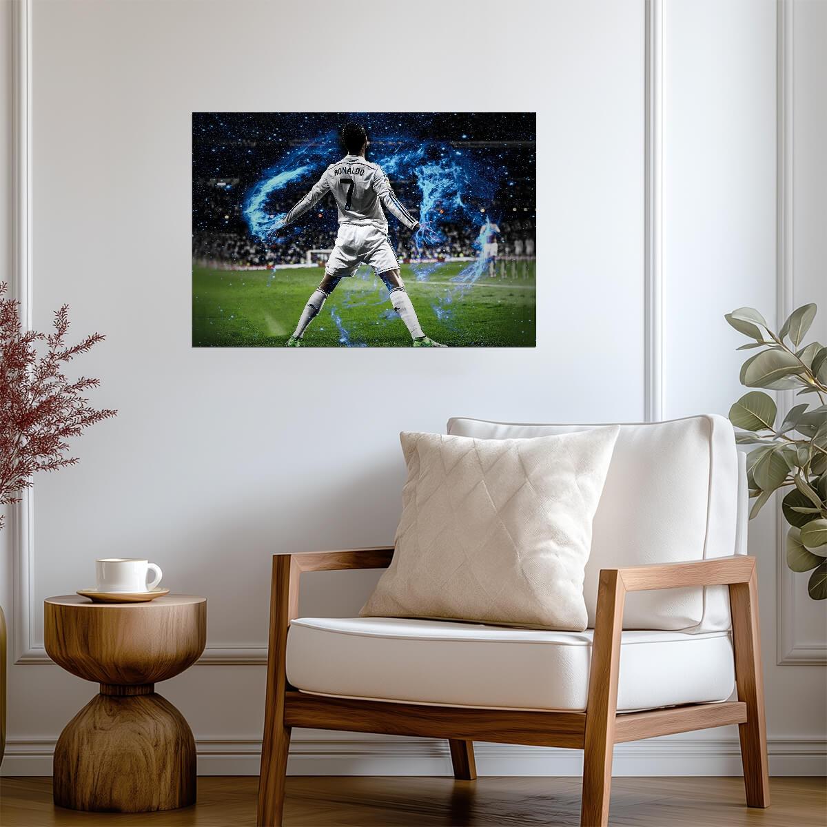 Cristiano Ronaldo Real Madrid | CR7 From Behind Poster | Soccer Legend Wall Art - Sports Poster