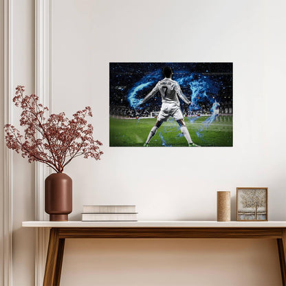 Cristiano Ronaldo Real Madrid | CR7 From Behind Poster | Soccer Legend Wall Art - Sports Poster