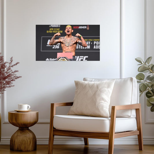 Max Holloway Intense UFC Weigh-In | MMA Fighter Poster | UFC Legend Wall Art - Sports Poster