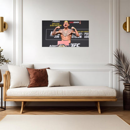 Max Holloway Intense UFC Weigh-In | MMA Fighter Poster | UFC Legend Wall Art - Sports Poster
