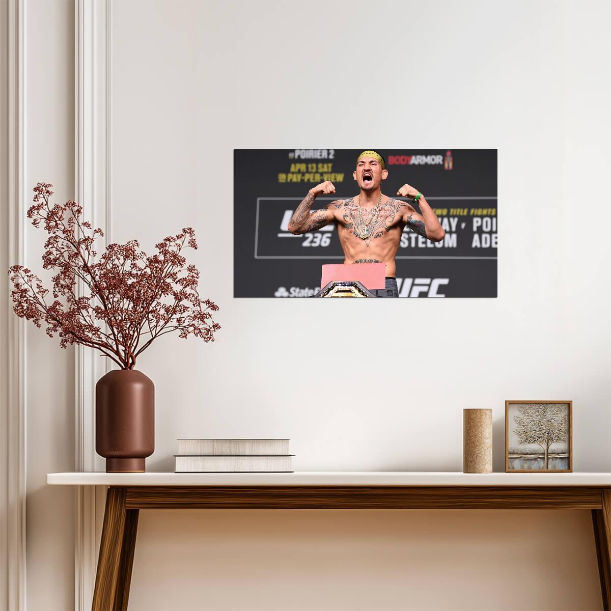 Max Holloway Intense UFC Weigh-In | MMA Fighter Poster | UFC Legend Wall Art - Sports Poster